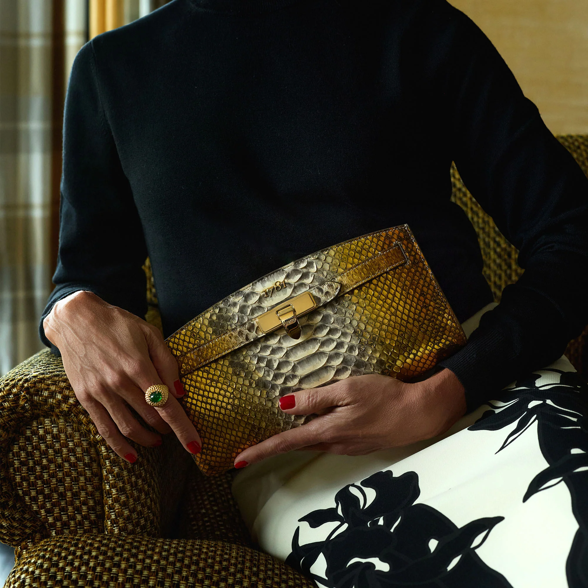 1781 Long Pochette Handbag in Python - Image 4