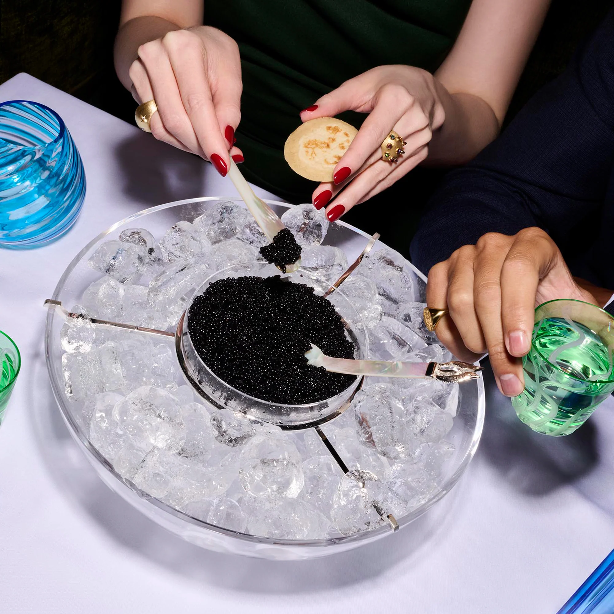 Caviar Set in Sterling Silver & Crystal - Image 3