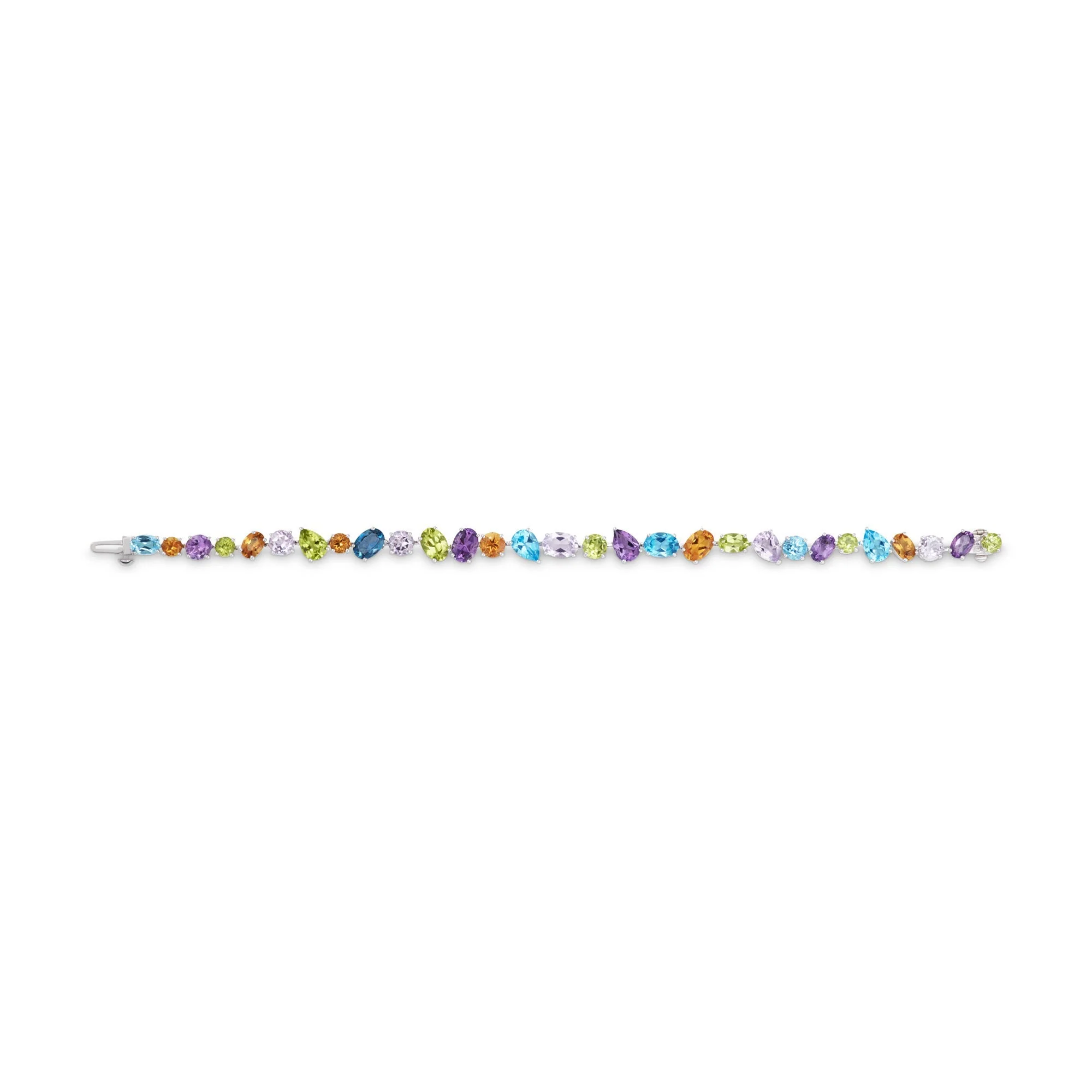 Mini Chaos Bracelet in 18ct White Gold with Multicoloured Gemstones - Image 3